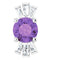 Pendentif en or 14 carats orné d'une améthyste blanche naturelle et de diamants naturels (0,25 carat au total).