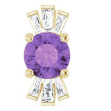 Pendentif en or 14 carats orné d'une améthyste jaune naturelle et de diamants naturels (0,25 carat au total).