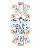 Pendentif en or rose 14 carats, saphir blanc naturel et diamants naturels (0,25 carat au total)