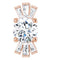 Pendentif en or rose 14 carats, saphir blanc naturel et diamants naturels (0,25 carat au total)