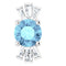 Pendentif en platine, aigue-marine naturelle et diamants naturels (0,25 carat au total)