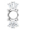 Pendentif semi-serti en or blanc 14 carats, diamants naturels ronds de 6 mm (0,26 carat au total)