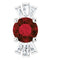 Pendentif en argent sterling, grenat naturel du Mozambique et diamants naturels (0,25 carat au total)