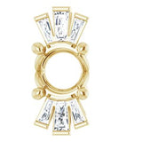Pendentif semi-serti en or jaune 14 carats, diamants naturels ronds de 6 mm (0,26 carat au total), 1/6 carat au total.
