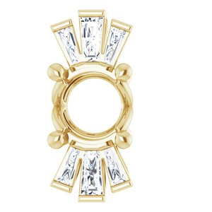 Pendentif semi-serti en or jaune 14 carats, diamants naturels ronds de 6 mm (0,26 carat au total), 1/6 carat au total.
