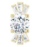 Pendentif en or jaune 14 carats, saphir blanc naturel et diamants naturels (0,25 carat au total)