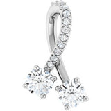 Pendentif en or blanc 14 carats serti de diamants naturels (0,5 carat au total)