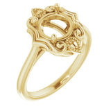 Bague de montage ronde en or jaune 14 carats de 7,4 mm