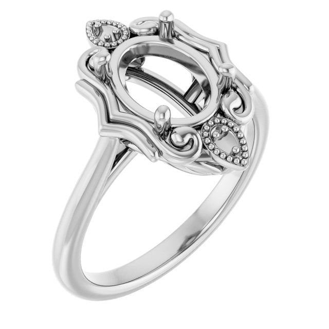 Bague de montage ovale 9x7 mm blanche 10K