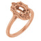 Bague ovale en or rose 14 carats, 8 x 6 mm