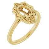 Bague de montage ovale 8x6 mm jaune 10K