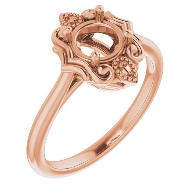 Bague de montage ronde en or 10 carats de 6 mm