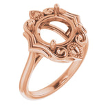 Bague de montage ronde 10K Rose 9,4 mm