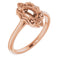Bague ovale en or rose 10 carats 7x5 mm