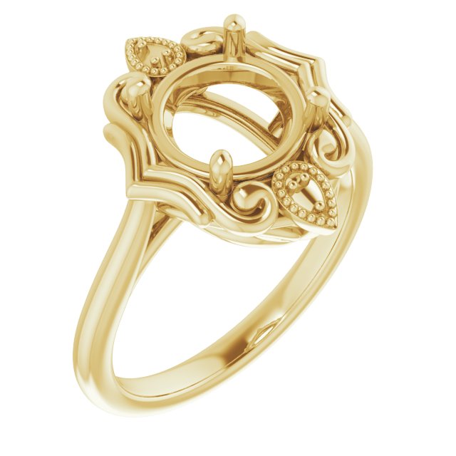 Bague de montage ronde 8,2 mm jaune 10K