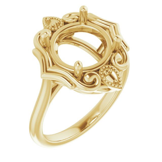 Bague de montage ronde jaune 10K de 10 mm
