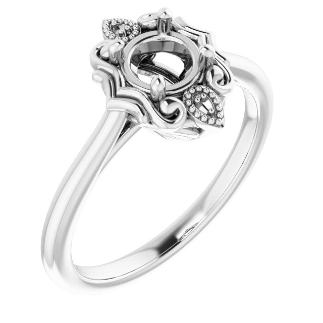 Bague de montage ronde blanche 10K de 5,2 mm