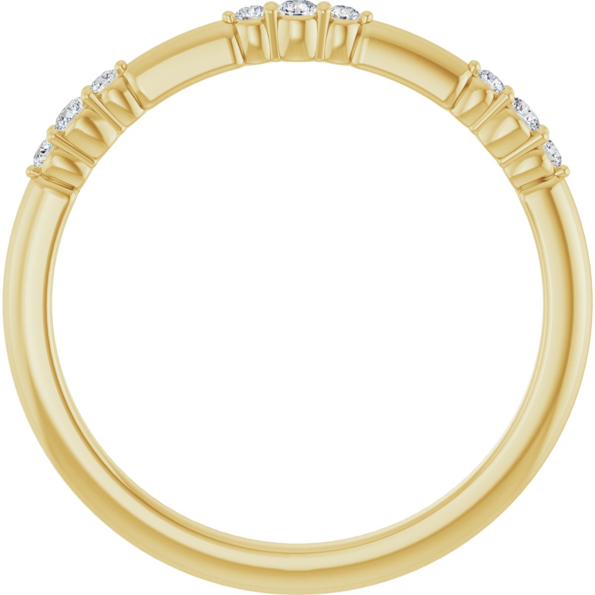 14K Yellow Gold 1/8 CTW Lab-Grown Diamond Stackable Ring