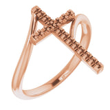 Monture de bague croix rose 14 carats