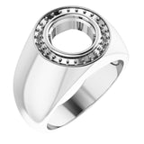 Bague de montage ronde 9 mm en or blanc 18 carats