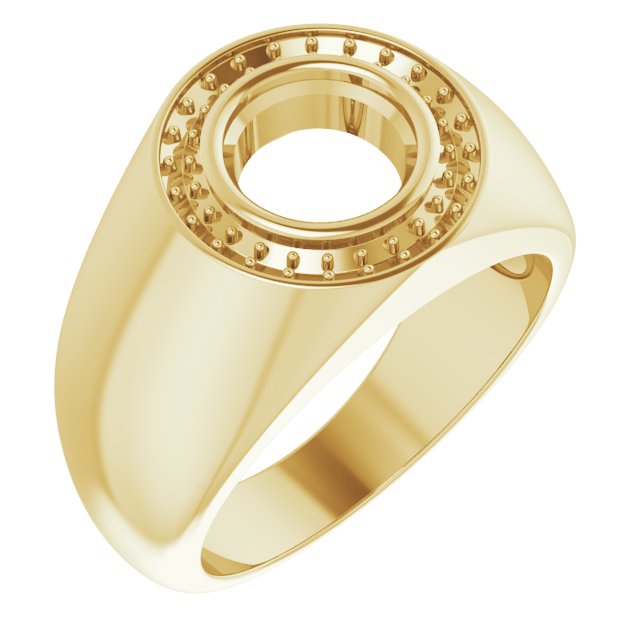 Bague de montage ronde de 8 mm en or jaune 18 carats