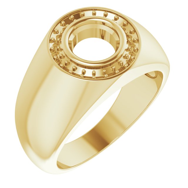 Bague de montage ronde en or jaune 18 carats de 7 mm