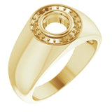 Bague de montage ronde en or jaune 18 carats de 6 mm