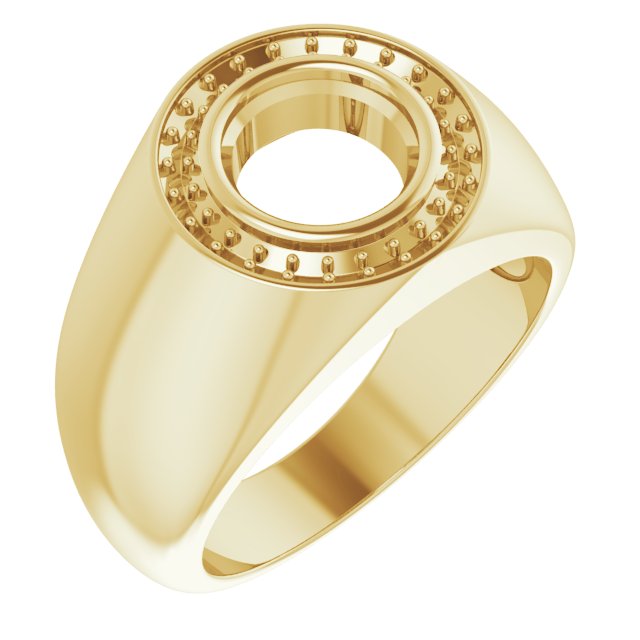 Bague de montage ronde en or jaune 18 carats de 8,2 mm