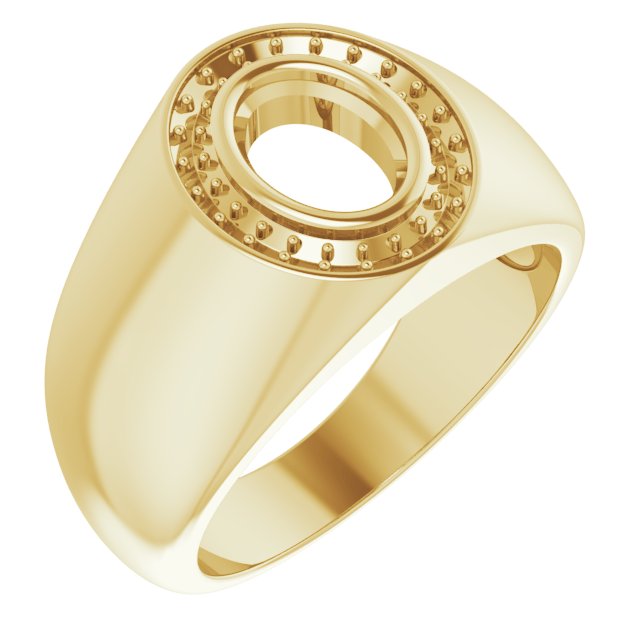 Bague de montage ovale 8x6 mm jaune 10K