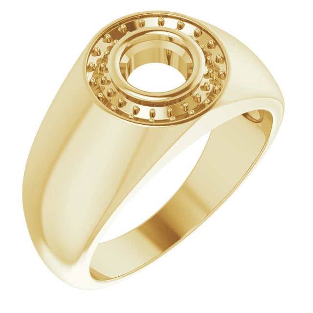 Bague de montage ronde en or jaune 18 carats de 5,8 mm