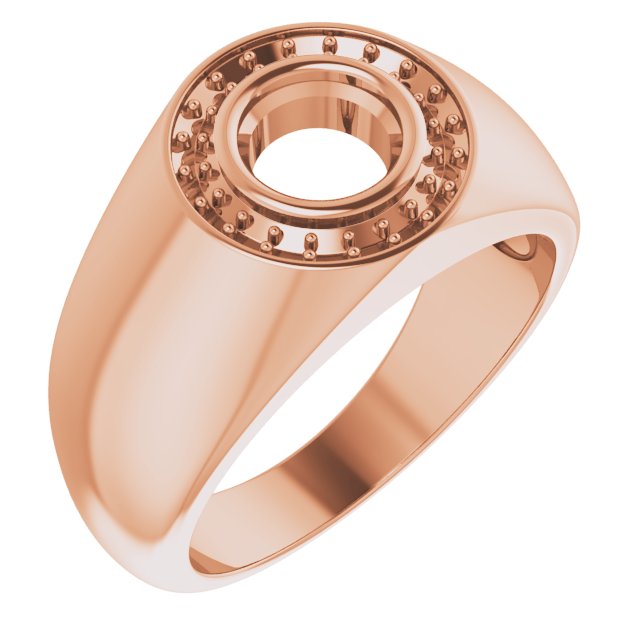 Bague ronde en or rose 18 carats de 6,5 mm
