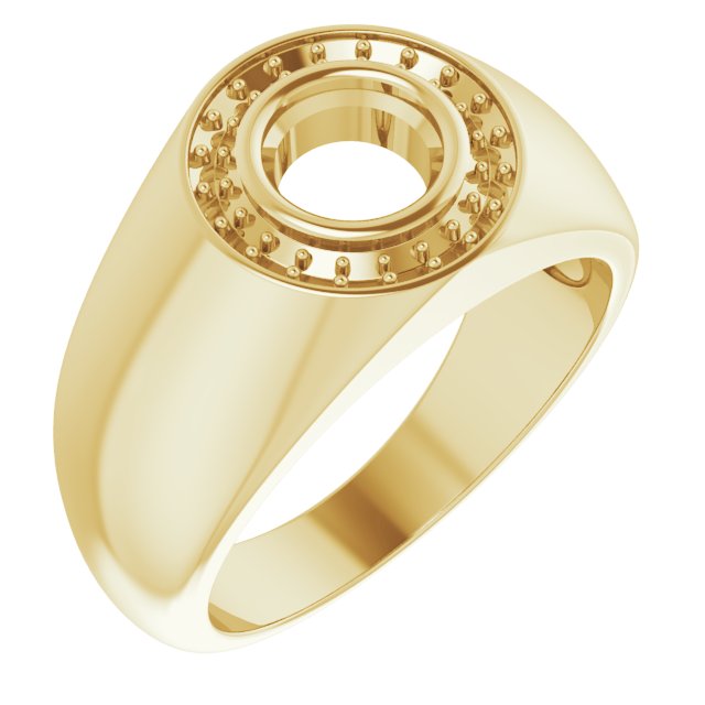 Bague de montage ronde en or jaune 18 carats de 6,5 mm