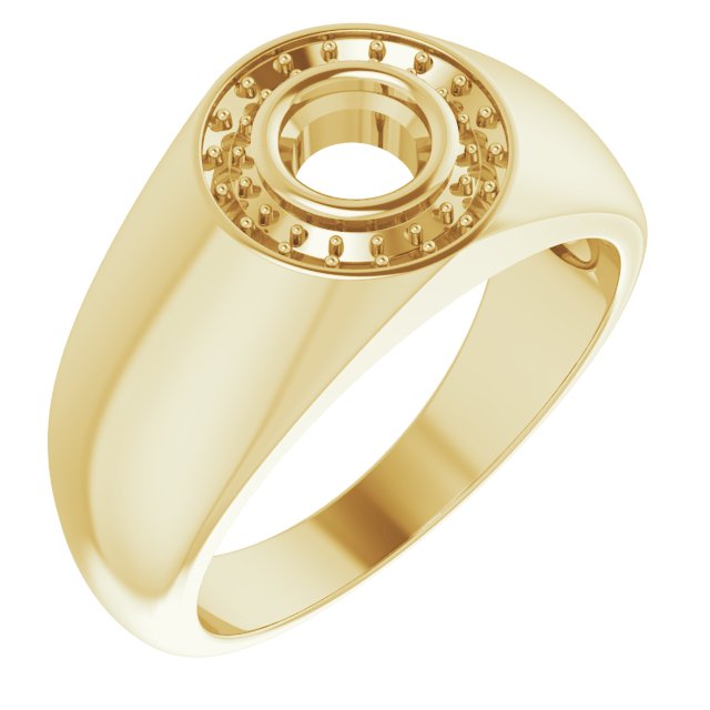 Bague de montage ronde en or jaune 18 carats de 5,2 mm