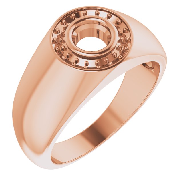 Bague de montage ronde en or rose 18 carats de 5,2 mm