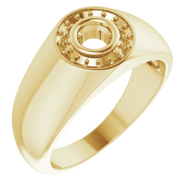 Bague de montage ronde en or jaune 14 carats de 4,4 mm