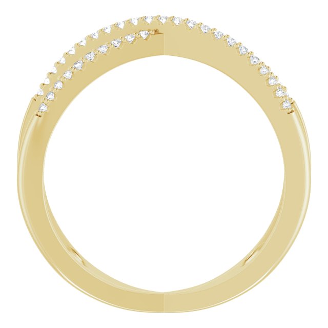 14K Yellow Gold 1/6 CTW Natural Diamond Criss-Cross Ring