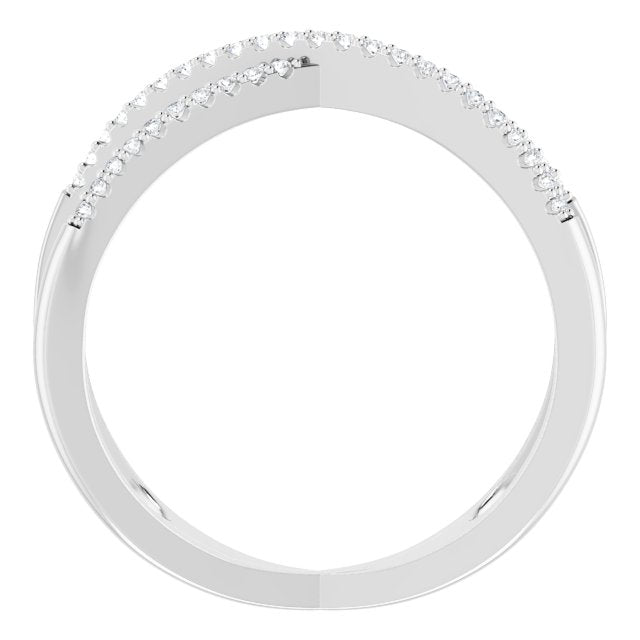 14K White Gold 1/6 CTW Natural Diamond Criss-Cross Ring