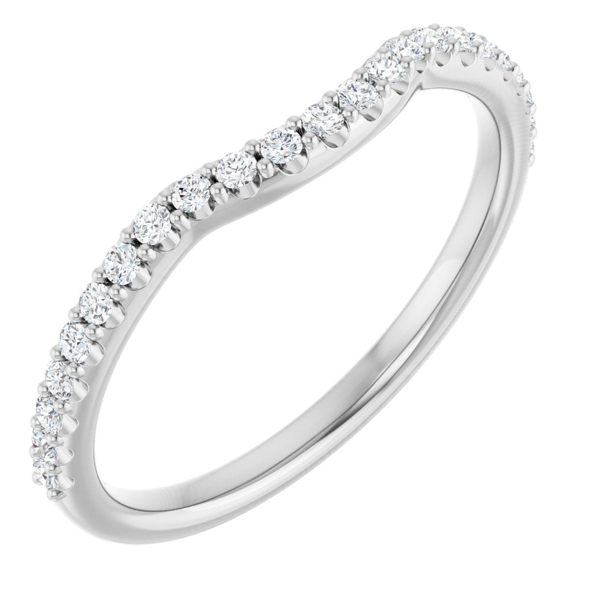 14K White Gold 1/5 CTW Natural Diamond Contour Band