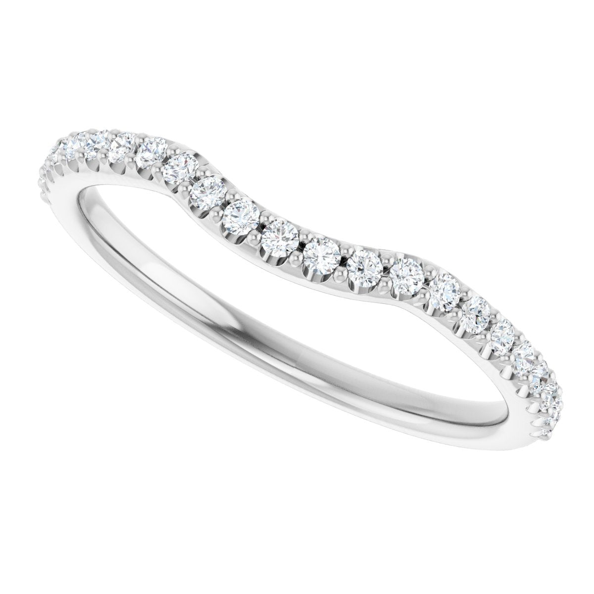 14K White Gold 1/5 CTW Natural Diamond Contour Band