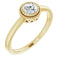 Bague en or jaune 14 carats et saphir blanc naturel