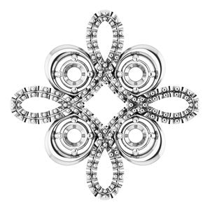 Pendentif trèfle blanc 14 carats