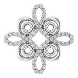 Pendentif trèfle semi-serti en or blanc 14 carats avec diamants naturels (0,26 carat au total)