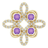 Pendentif en or 14 carats orné d'une améthyste jaune naturelle et de diamants naturels (0,25 carat au total).