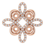Pendentif trèfle semi-serti en or rose 14 carats et diamants naturels (0,26 carat au total)