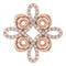 Pendentif trèfle semi-serti en or rose 14 carats et diamants naturels (0,26 carat au total)