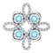 Pendentif trèfle en or 14 carats, aigue-marine blanche naturelle et diamants naturels (0,25 carat au total)