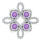 Pendentif en platine, améthyste naturelle et diamants naturels (0,25 carat au total)