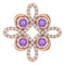 Pendentif en or 14 carats avec améthyste rose naturelle et diamants naturels (0,25 carat au total).