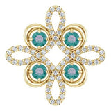 Pendentif en alexandrite naturelle jaune 14 carats et diamants naturels (0,25 carat au total)