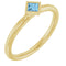 14K Yellow Gold Natural Aquamarine Stackable Ring